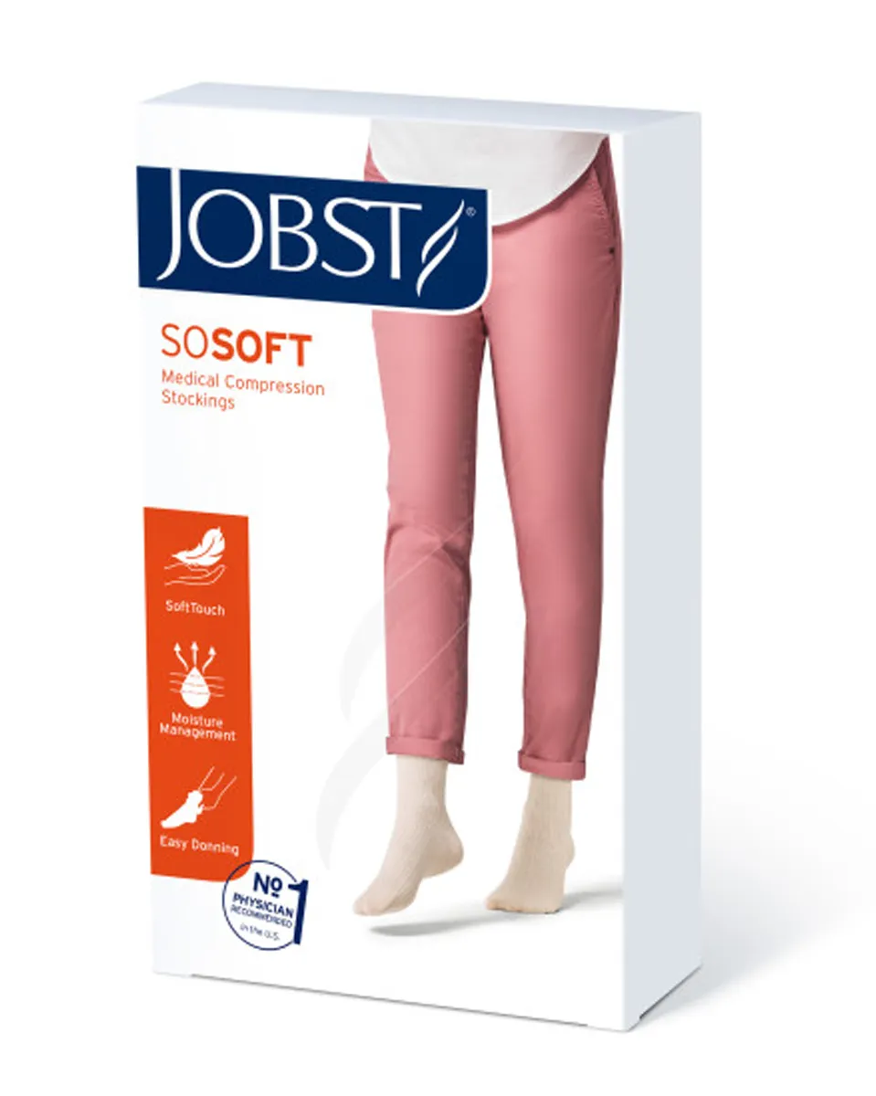 Jobst soSoft Women's Knee High Closed Toe Brocade Pattern Support Socks 15-20 mmHg