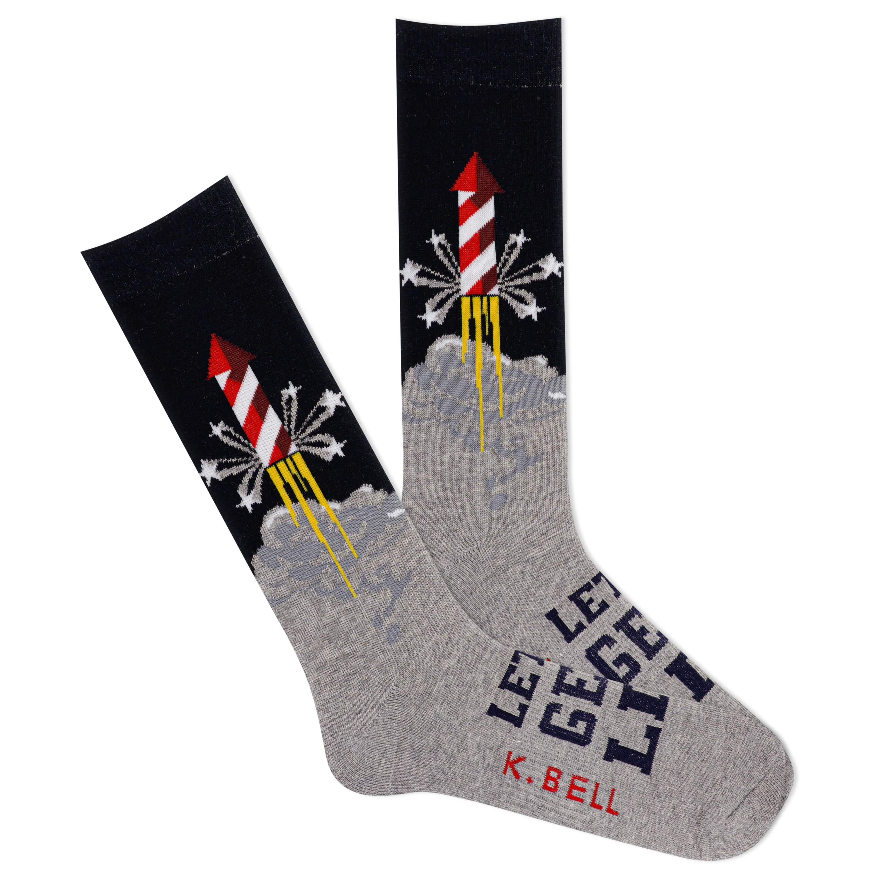 K.Bell Men's American Made Let's Get Lit Crew Sock