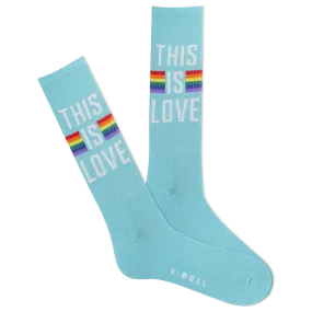 K.Bell Men's This Is Love Active Crew Sock