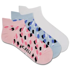 K.Bell Women's Abstract Animal Low Cut Sock 3 Pack