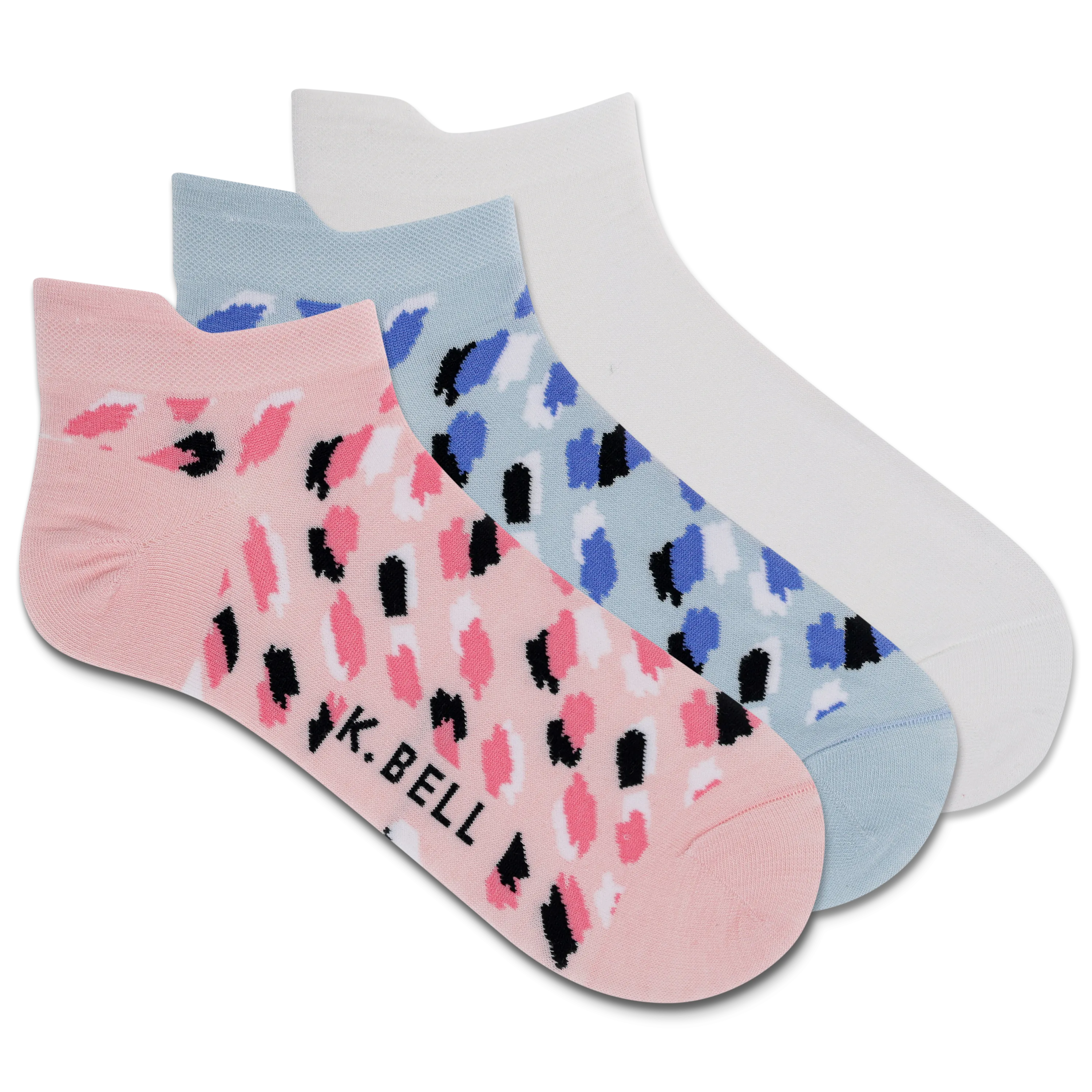 K.Bell Women's Abstract Animal Low Cut Sock 3 Pack