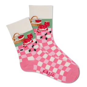 K.Bell Women's Strawberry Picnic Crew Sock