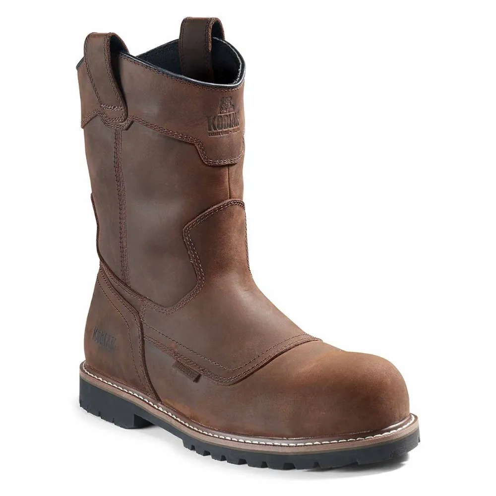 Kodiak McKinney Wellington Men's Waterproof Pull-On Composite Toe Work Boot KD0A4TERDBX - Brown