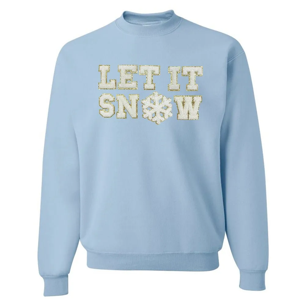 Let It Snow Letter Patch Crewneck Sweatshirt