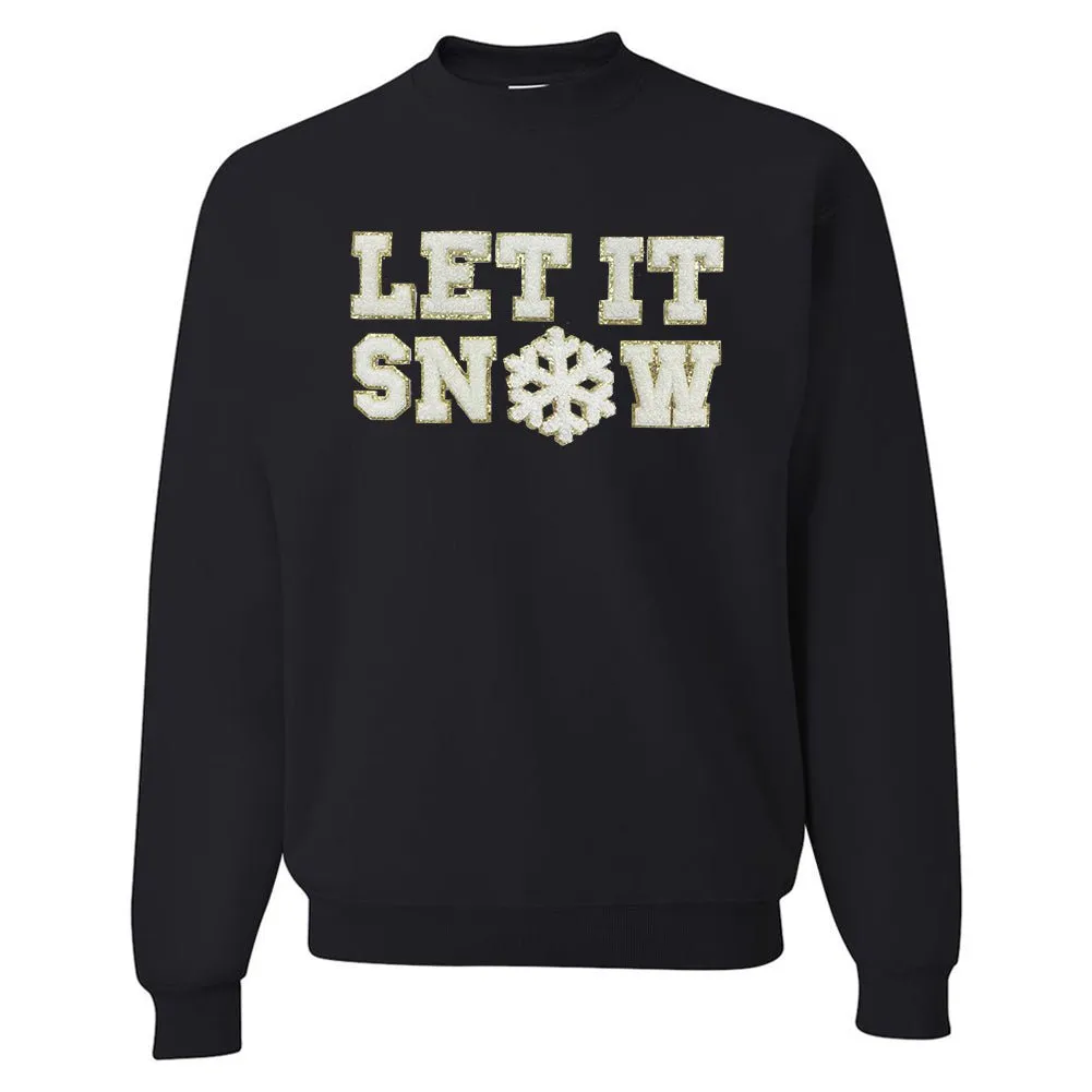 Let It Snow Letter Patch Crewneck Sweatshirt