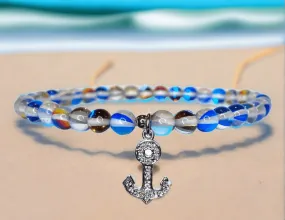 Marsha Glowing Blue Anchor Ankle Bracelet