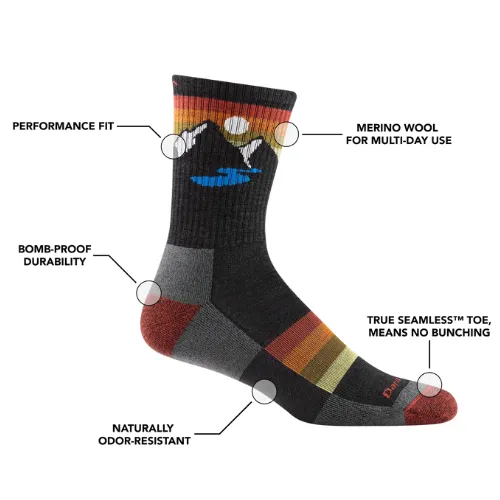 Men's Sunset Ridge Micro Crew Lightweight Hiking Sock by Darn Tough