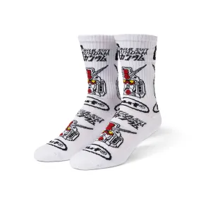   Mobile Suit Gundam RX-78 Glow Crew Sock 'White'