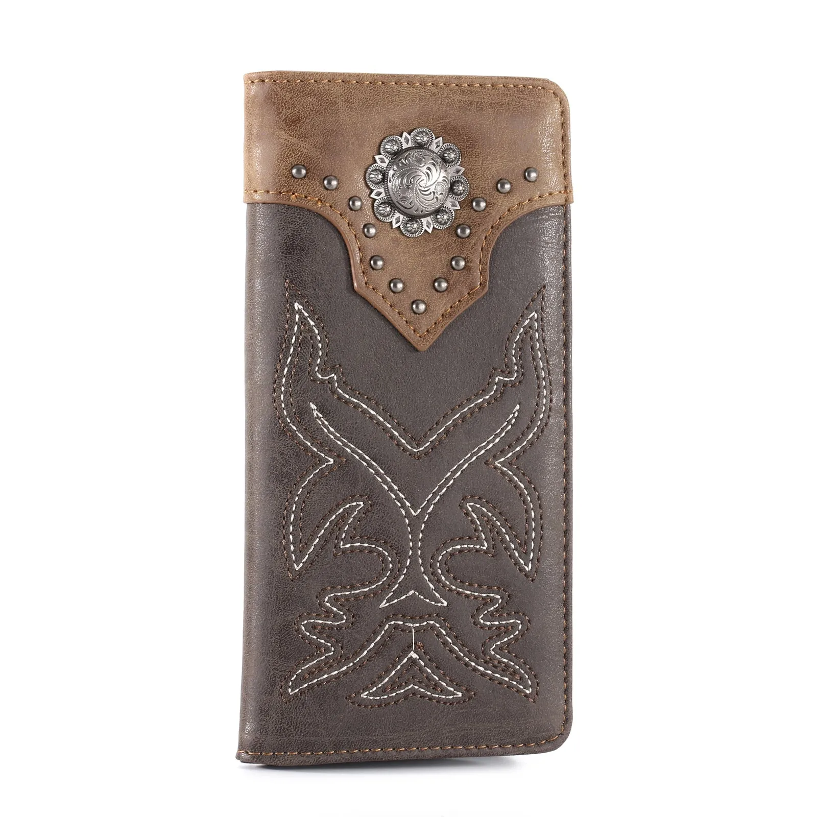 Montana West Embroidered Boot Scroll Bifold Wallet