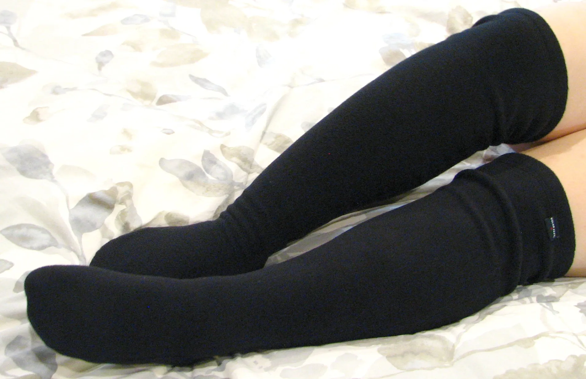 Over The Knee Fleece Socks - Black