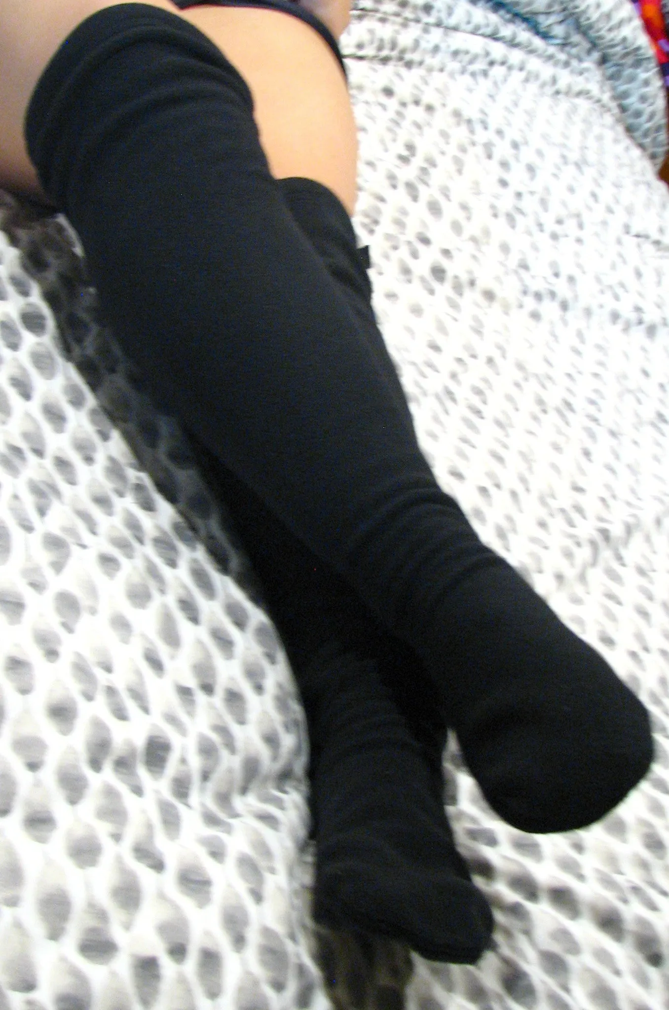 Over The Knee Fleece Socks - Black