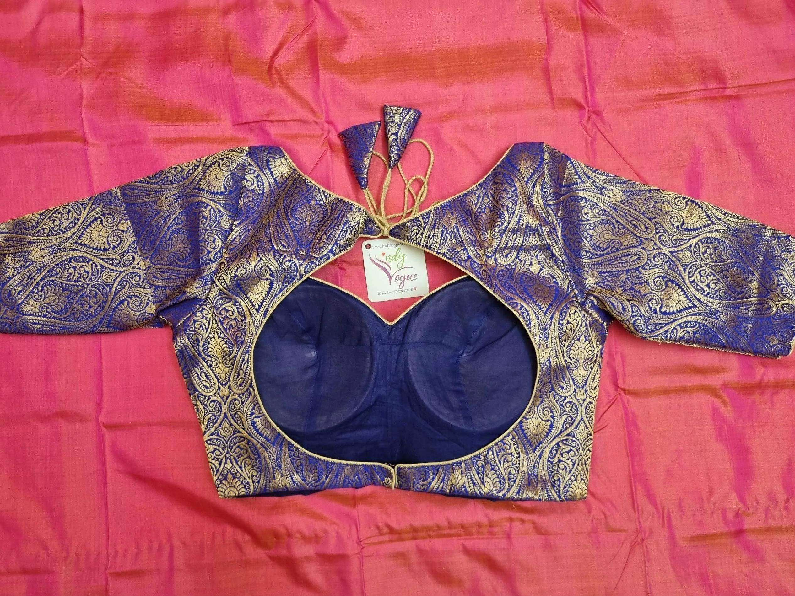 Purple Color Designer Silk Blouse with Brocade Work