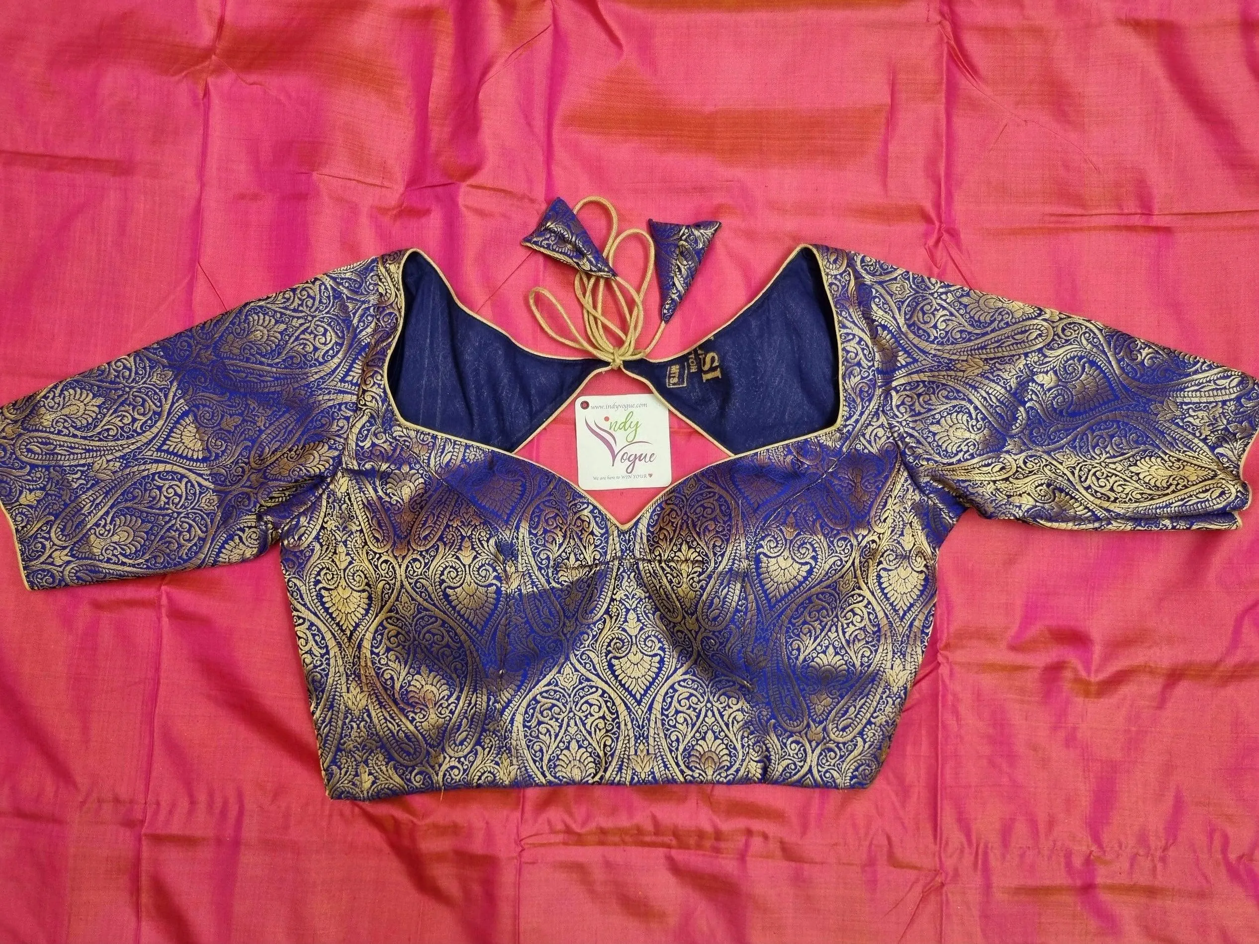 Purple Color Designer Silk Blouse with Brocade Work