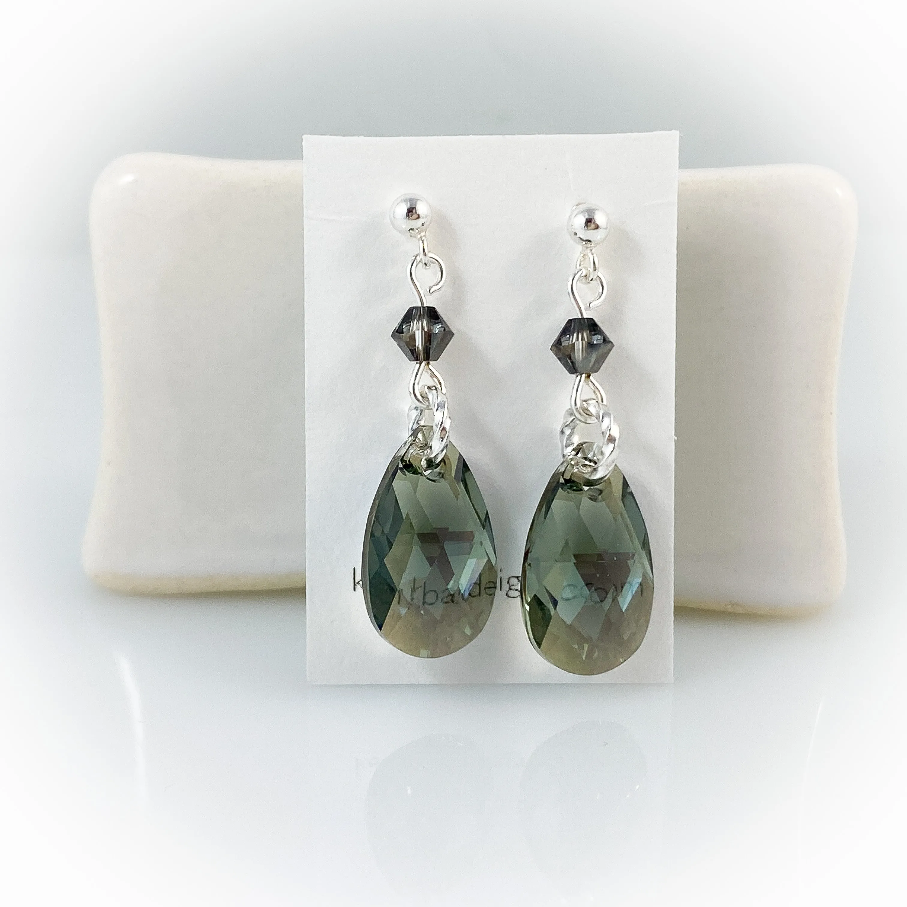 "Crystal Rain" (Grey) Earrings