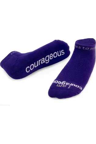 "I Am Courageous" Purple Low Cut Sock