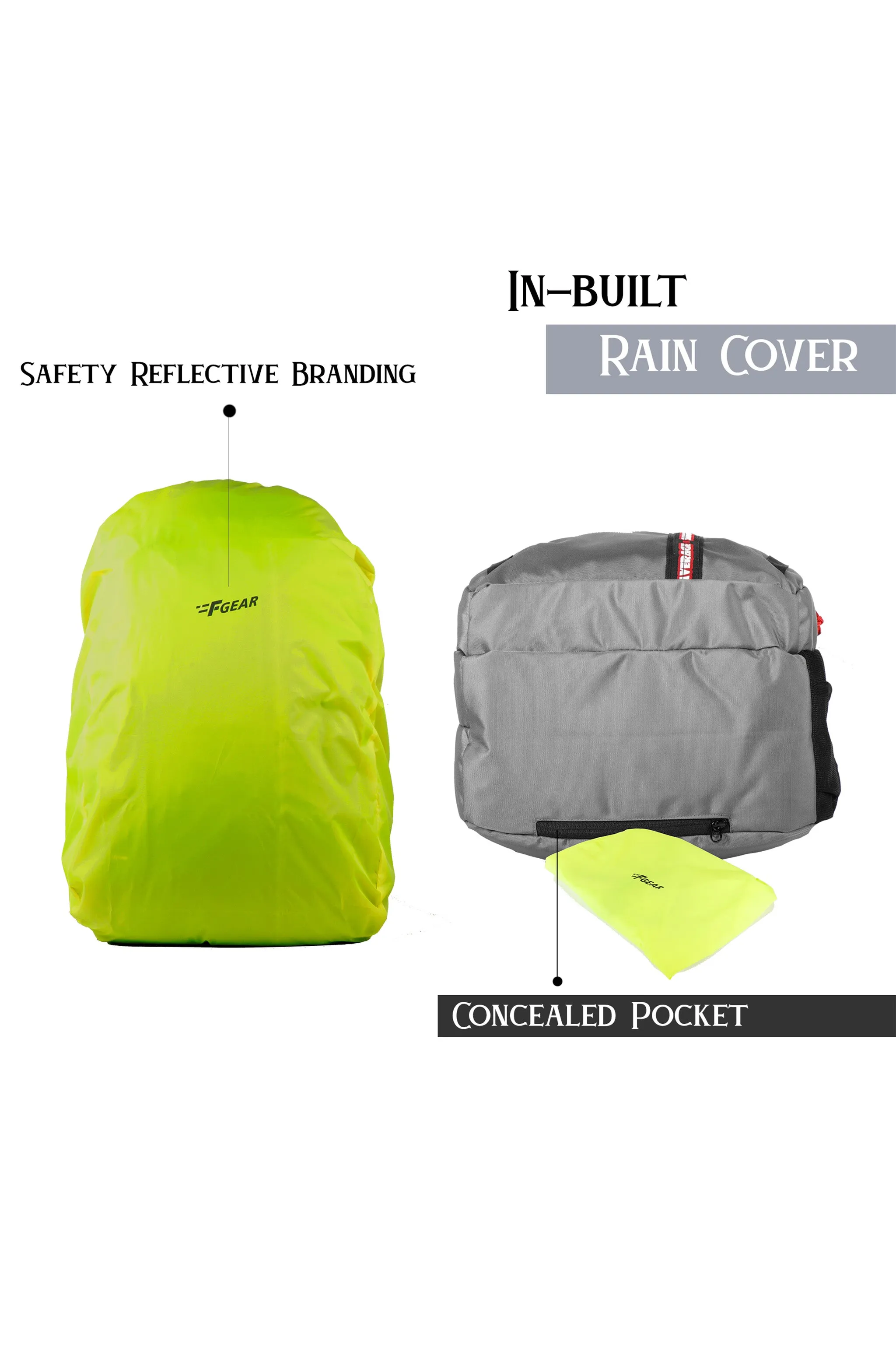 Raider 30L Guc Grey Backpack With Rain Cover