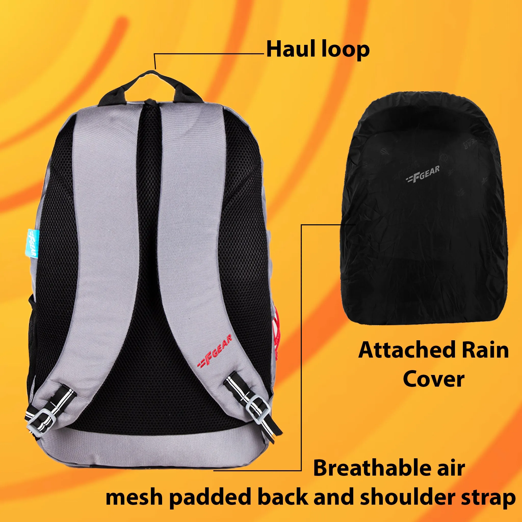 Raider 30L Guc Grey Backpack With Rain Cover