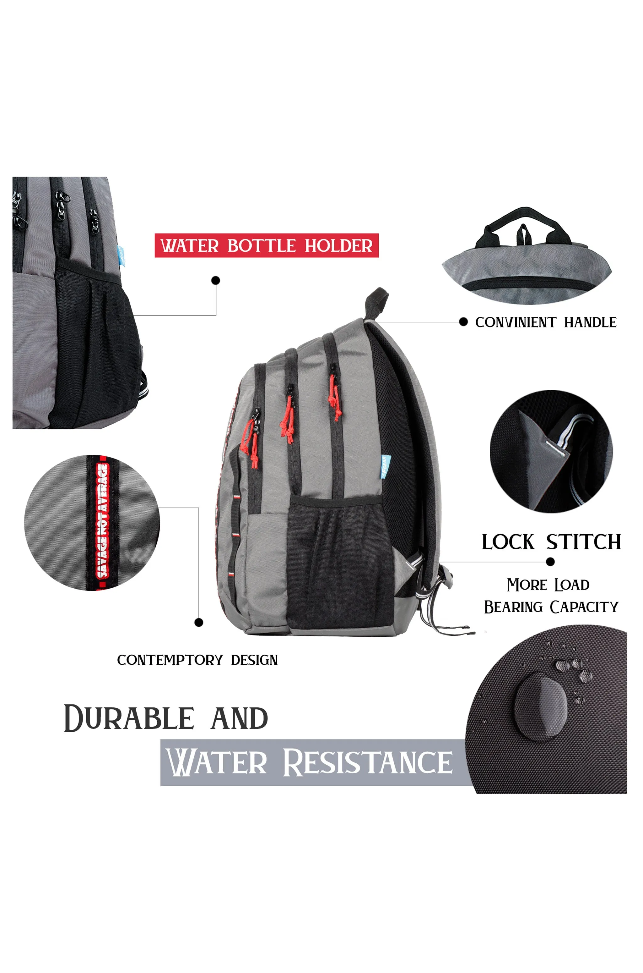 Raider 30L Guc Grey Backpack With Rain Cover