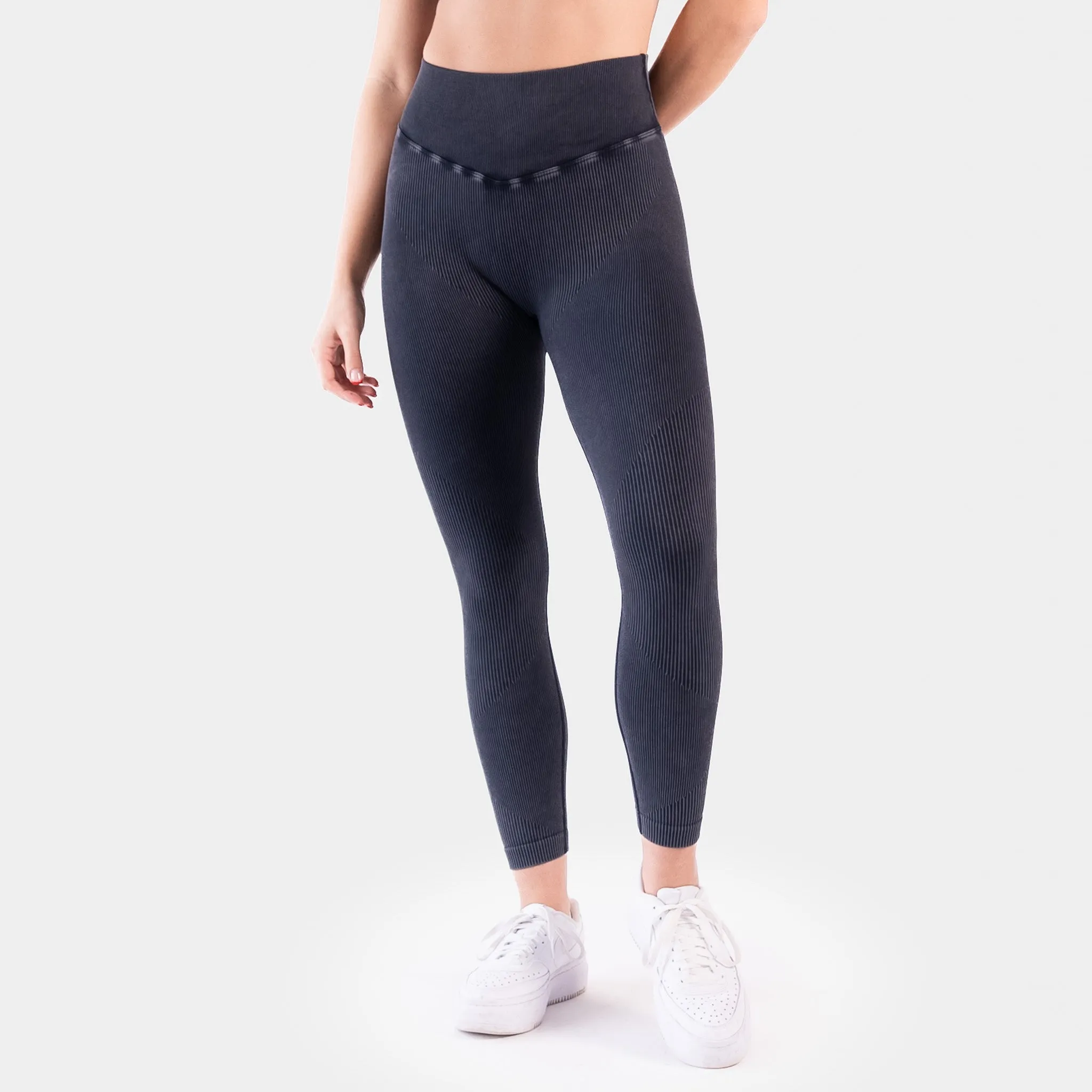 Ribbed Seamless Leggings - Snow Wash Graphite - FINAL SALE