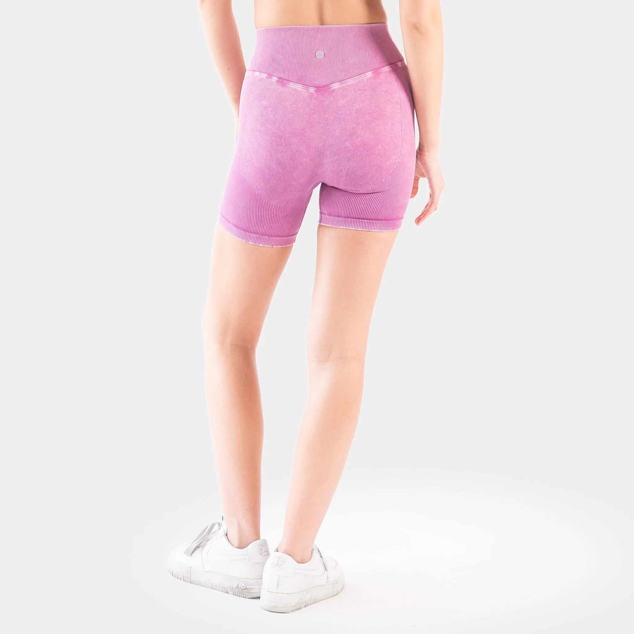 Ribbed Seamless Shorts - Snow Wash Fuchsia - FINAL SALE