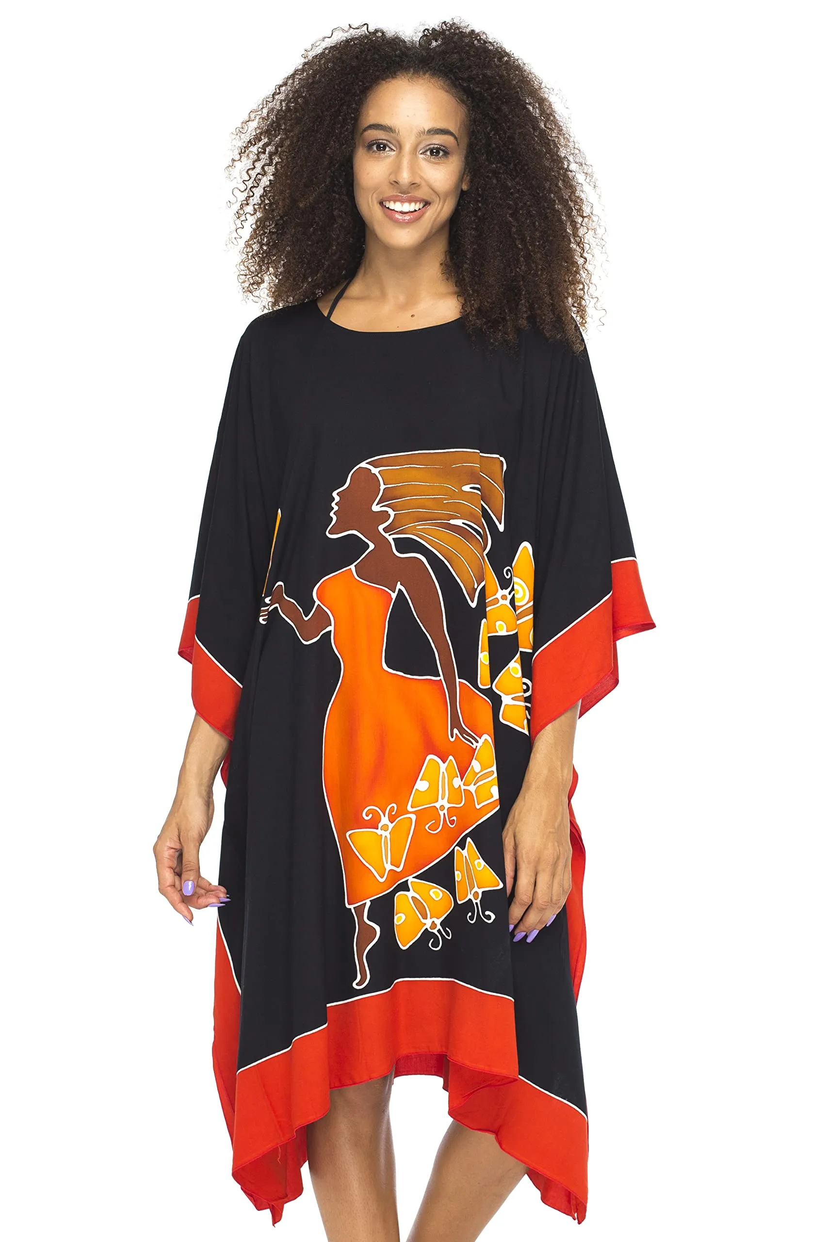 Short Hand Painted Knee Length Caftan