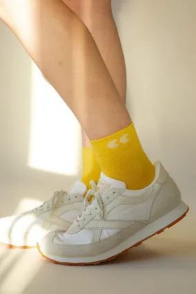 Single Colour Sports Ankle Sock 3 Pack - Canary Yellow