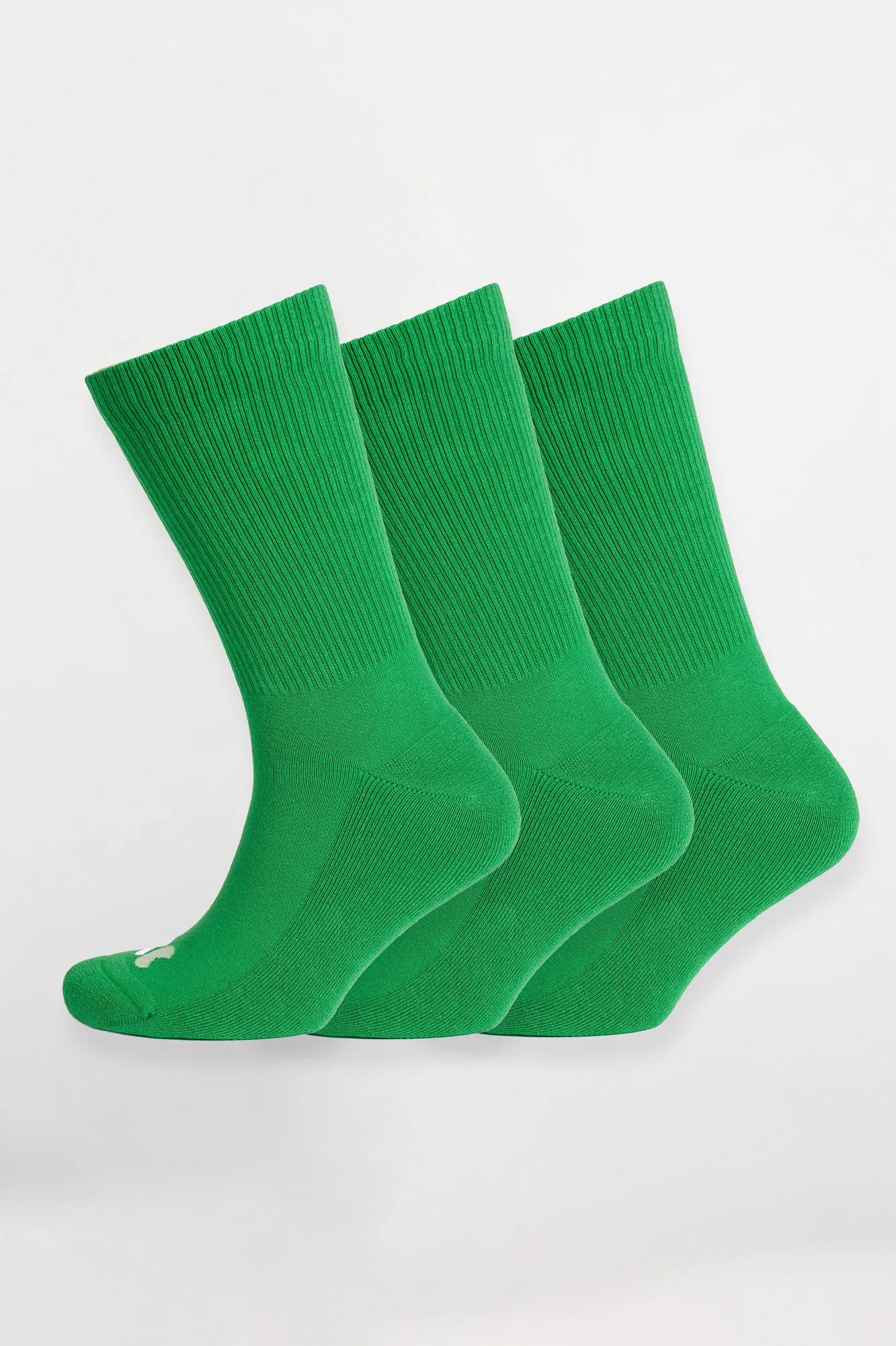 Single Colour Sports Calf Sock 3 Pack - Apple Green