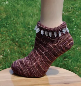 Sock Machine Sock Patterns - Beaded Leaf Top Socks