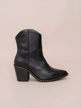 Stud detailed Cowboy Ankle Booties