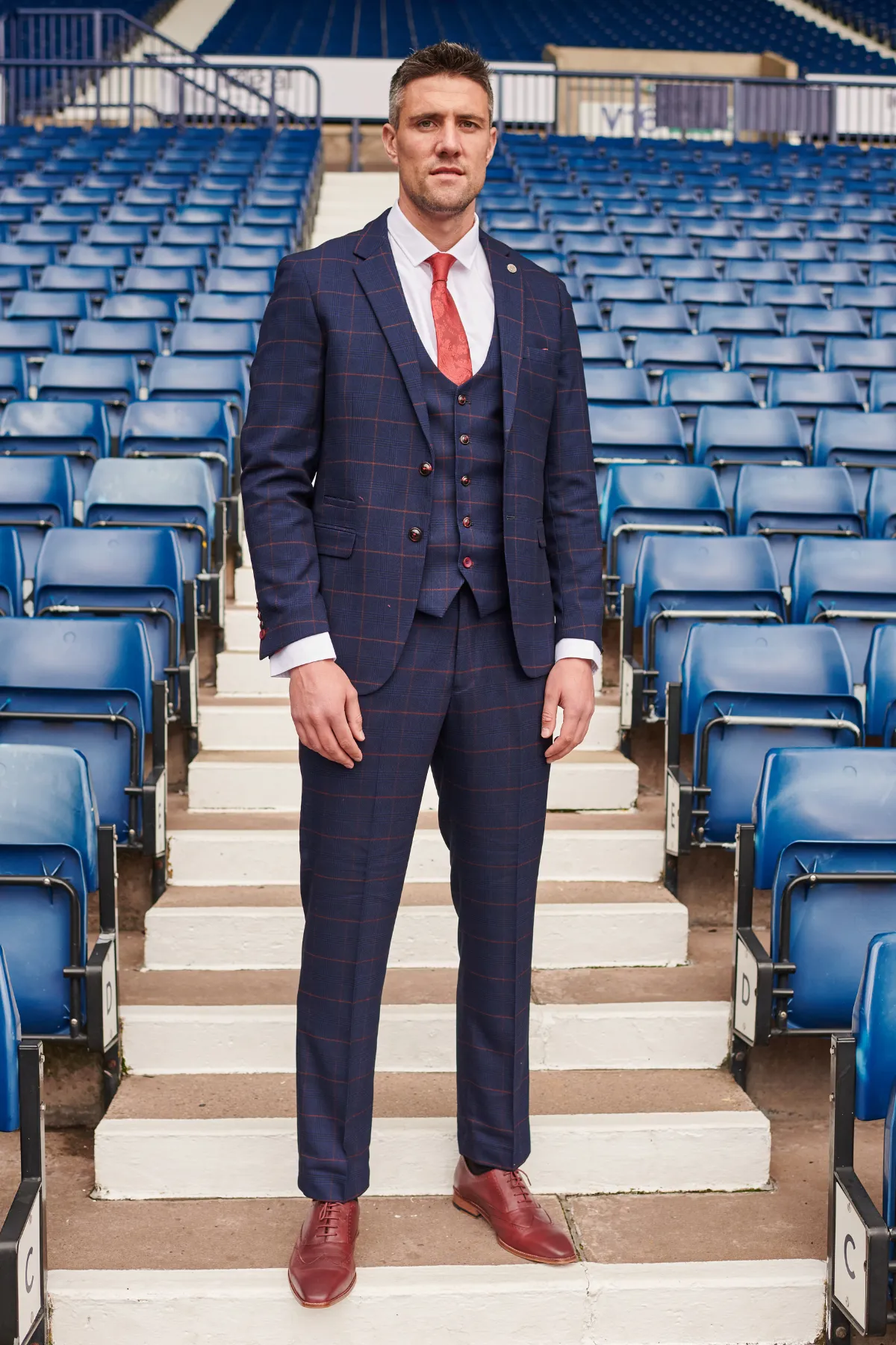 The WBA Collection - Edinson Navy & Wine Suit As Worn By Martin Kelly