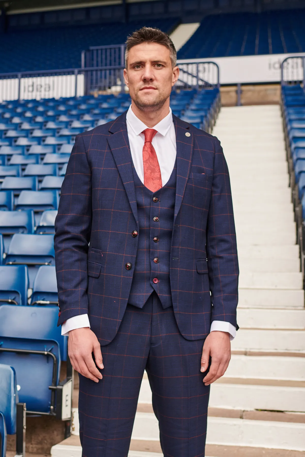 The WBA Collection - Edinson Navy & Wine Suit As Worn By Martin Kelly