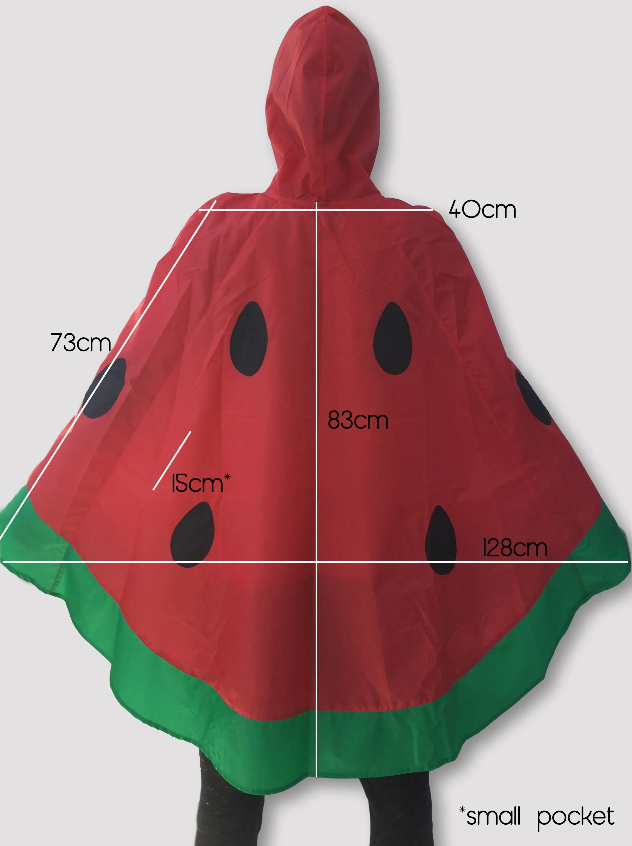 Watermelon Rain Poncho Red