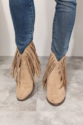 Women's Fringe Cowboy Western Ankle Boots